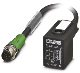 Przewód czujnik-siłownik Złącze A DIN 43650 Form B długość 600mm Rodzaj A Żeńskie Złącze B Złącze M12