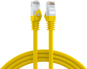 Patch cable, RJ45 plug, straight to RJ45 plug, straight, Cat 6, U/UTP, LSZH, 0.5 m, yellow, K8104GE.0,5