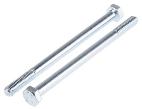 Śruba z łbem sześciokątnym gwint M8 120mm skok 1.25mm Stalowe Sześciokątny Powlekane jasnym cynkiem RS PRO