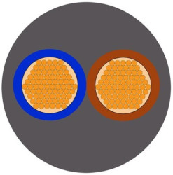 Sieciowy kabel zasilający 2 Core Polichlorek winylu PVC Sheath Szary 8.86mm od , 300 V, 500 V