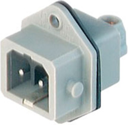 Panel plug, 2 pole, PCB mounting, screw connection, 1.5 mm², gray, 932048106