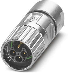 Plug, M17, 4 pole, crimp connection, screw locking, straight, 1069481