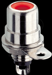 10492 RCA panel jack, front mounting, red