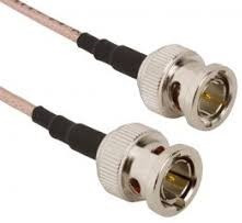 Coaxial cable, BNC plug (straight) to BNC plug (straight), 50 Ω, RG-316, grommet black, 250 mm, 115101-01-M0.25