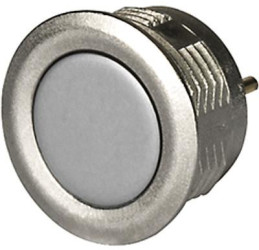Vandal-proof pushbutton, 1 pole, unlit , 80 mA/48 VDC, mounting Ø 16.1 mm, IP67, 3-109-096