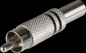 Cinch plug in metal housing, 6mm