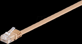 95879 Flat patch cable, UTP, Cat.6, light brown, 0.5m