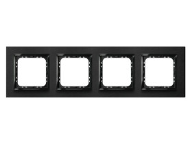 IMPRESJA PRESTIGE Ramka 4 poczwórna aluminiowa 4 mm szczotkowany antracyt + ramka czarna R-4YAC/64/25 OSPEL