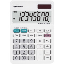 Sharp EL-310WB 2582086 Calculator white battery-powered 8-digit display