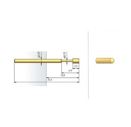 Igła testowa 1015-D-3.0N-AU-0.75, raster 2,54 (100 mil)