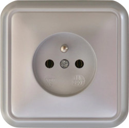 LIZA Gniazdo pojedyncze z/u 2P+Z srebrny 5GPT-1z