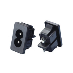 GNIAZDO AC 250V ÓSEMKA MONTAŻ DO OBUDOWY ZATRZASK MĘSKIE /3395