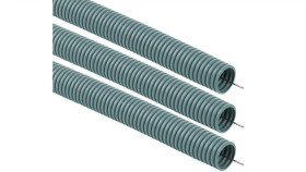 Rura Osłonowa Karbowana 16/12 Pvc Z Pilotem, Szara /Opak. = 50M/