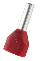 Końcówka kablowa zaciskana 2 x 1.5mm² długość 8mm Czerwony średnica 2.6mm Izolowane RS PRO