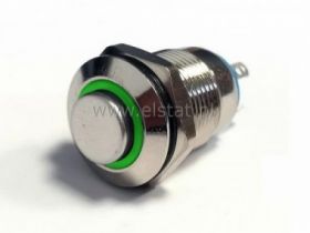 Przycisk wandal; chwil. wyst.12mm zielony