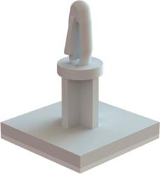 Spacer, locking, self-adhesive, base: 20 x 20 mm, bl 12.7 mm, PA, natural, 6170AA00AS