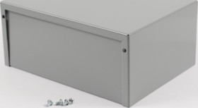 Aluminum enclosure, (L x W x H) 203 x 152 x 89 mm, gray (RAL 7046), IP32, 1411R