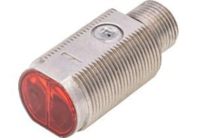 OT189420 Czujnik optyczny, przełącznik chwilowy, M18, 10-30V DC, PNP antivalent, wtyczka M12 4-stykowa