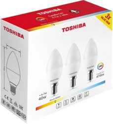 TOSHIBA LED N_3PACK C37 E14 4.7W 3000K 470lm/10szt./