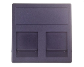 Simon Connect Plytka K45 gniazda teleinformatycznego podwójnego 2xRJ płaska z przesłoną czarny KB76/14