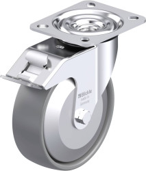 Blickle 946838 L-PO 125G-FI-ELS-FA Rolka obrotowa z blachy stalowej Średnica koła: 125 mm Maksymalne obciążenie: 250 kg