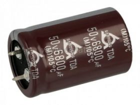 6800uF 50V kondensator 25x40mm 105C; snap