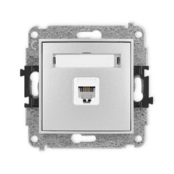 ICON Mechanizm gniazda telefonicznego pojedynczego 1xRJ11, 4-stykowy, beznarzędziowe srebrny metalik 7IGT-1