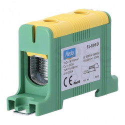 Złączka szynowa 1-torowa Al/Cu 16-95mm2 na TH35 żółto-zielony FJ-E95/D HEDO