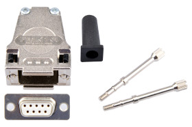 Złącze D-Sub 9-pinowe Gniazdo Kątowe Montaż na kablu Nikiel