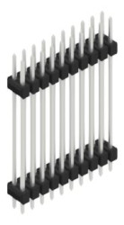 Pin header, 20 pole, pitch 2.54 mm, straight, black, 10057606