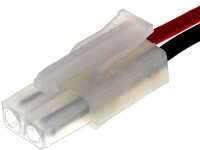 TAM02KAB-G Gniazdo zasilające z kabelkiem 14cm - 2pin (z terminalami) raster gniazda: 6.2mm - zmontowane