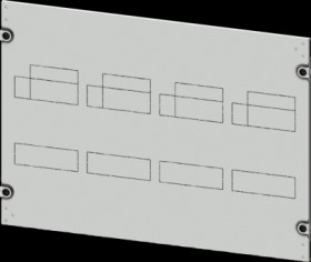Aperture, rectangular, sheet steel, (W x H x D) 600 x 500 x 10 mm, light gray, 8PQ2050-6BA10