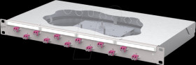 1504577512-F OpDAT 19", 1U fiber optic patch panel, 12x LC-D, OM4