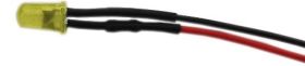 Dioda LED 5mm żółta matowa z przewodem 12V
