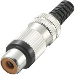 TruComponents 202618 RCA connector Socket, straight,Pins:2 Black