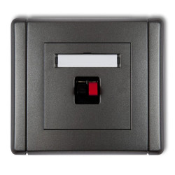 FLEXI Gniazdo głośnikowe pojedyncze grafitowy 11FGG-1