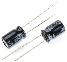 Kondensator 100μF 50V dc Radialny, Otwór przelotowy Nichicon roztaw: 3.5mm 8 (Dia.) x 11.5mm