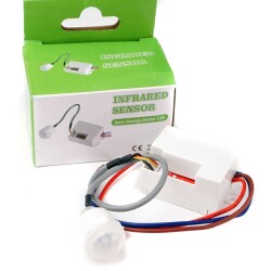 Czujnik ruchu i zmierzchu PIR do oświetlenia regulacja czasu 800W 230V AC