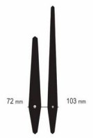 UM213Y.07C Komplet wskazówek: godzinowa 72mm, minutowa 103mm - typu solid, czarne - typu Y