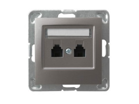 IMPRESJA Gniazdo telefoniczne podwójne równoległe tytan GPT-2YR/m/23 OSPEL