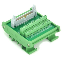ELECTRONICS-SALON IDC-34 DIN Rail Mounted Interface Module, Breakout Board, Terminal Block.