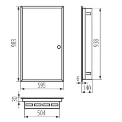 Rozdzielnica modułowa metalowa 6x24 podtynkowa IP30 N+PE I klasa drzwi białe KP-DB-I-MF-624 biały 32655