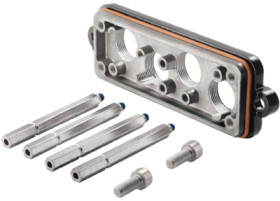 Cover cap, size B24, die-cast aluminum, 4 x M25, angled, screw locking, IP68/IP69K, 1220860000