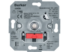BERKER Ściemniacz obrotowy obciążenie R 20-200 W LED 3-40 W mechanizm one.platform 2909 HAGER