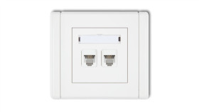 Flexi Gniazdo Telefoniczne Podwójne 2Xrj11, 4-Stykowe, Beznarzędziowe Biały...