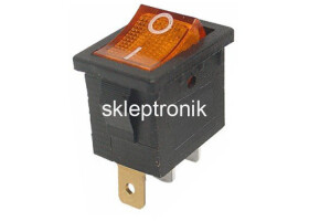 Przełącznik prost. ON/OFF 12V żółty podś.