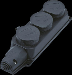 381.109 distributor socket 3x CEE7/3, 3x protective contact IP44