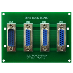 ELECTRONICS-SALON Panel Mount DB15 1 Male 3 Female Buss Board, DB-15 Busboard, D-Sub Bus Board Module.