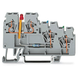 WAGO 270-572/281-434 Cct. 1 Actuator LED 3-Cndtr. T-Block Grey AWG28-12