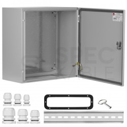 Obudowa hermetyczna rozdzielnica metalowa z płytą montażową 500x500x250 IP65 natynkowa szara NEKU